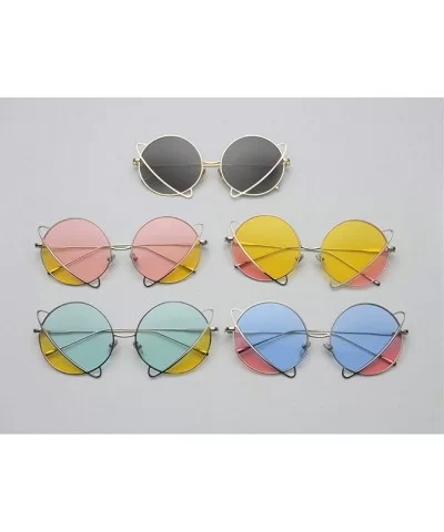 2020 New Vintage Colorful Lens Glasses Fashion Punk Sunglasses Silver Round Eyeglasses with Box UV400 - CJ1935K0K2Q $19.73 Round