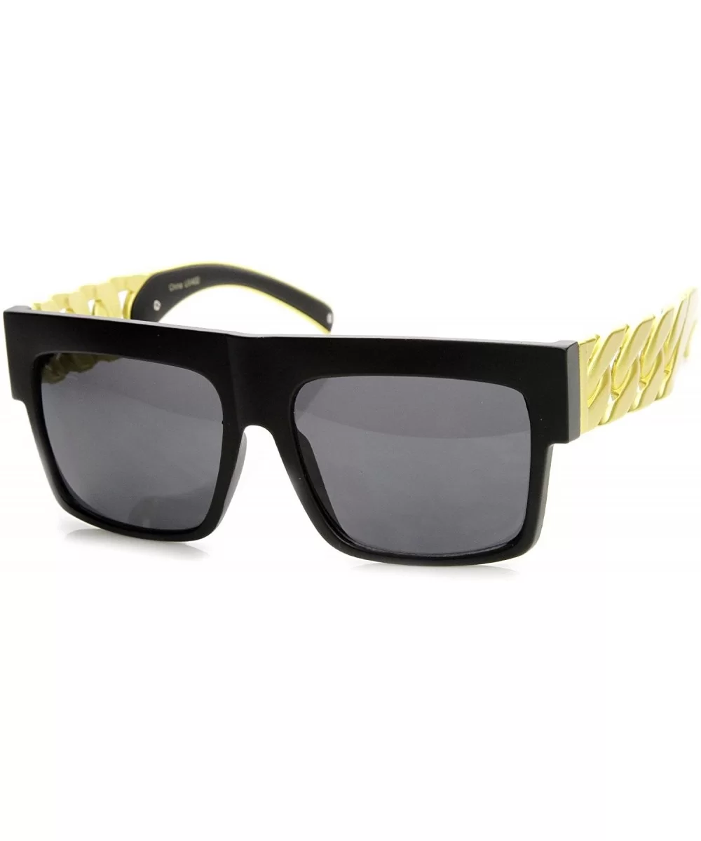 Retro Old School Thick Metal Coating Chain Sunglasses - CA11ME2E1NL $13.98 Square