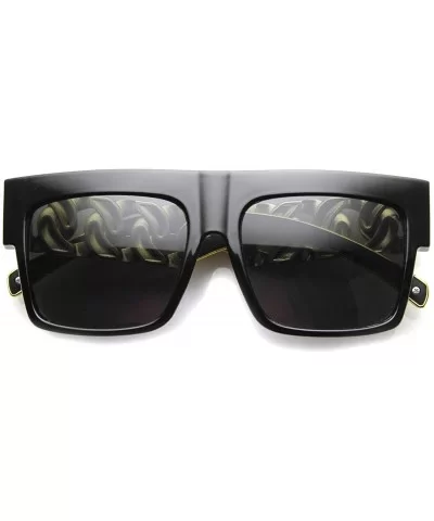 Retro Old School Thick Metal Coating Chain Sunglasses - CA11ME2E1NL $13.98 Square