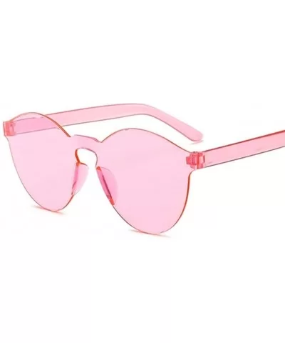 Rimless Vintage Round Mirror Sunglasses Women Luxury Sun Glasses Female - Pink - CK198XL308L $13.59 Round