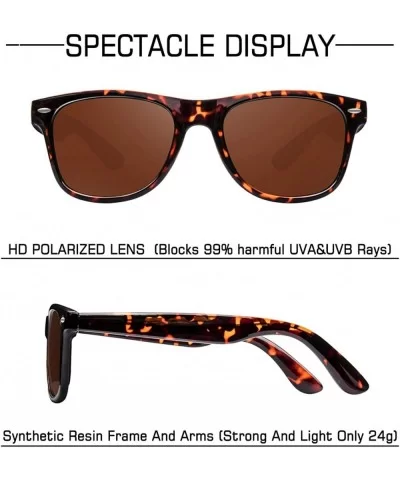 Sunglasses for Men Vintage Polarized Sun Glasses Fashion Shades WP1001 - Leopard/Brown - C418CY76YRU $12.22 Oversized