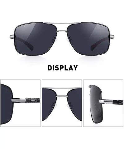 HOT Fashion Driving Polarized Sunglasses for Men Square 45mm glasses S8714 - Black - CK12FTQC879 $21.37 Round