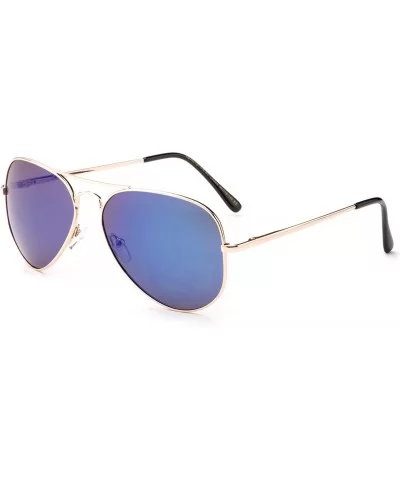 Polarized Aviator Sunglasses Mirrored Lens Classic Aviator Polarized Sunglasses Small - CJ18I63LNEO $20.83 Aviator