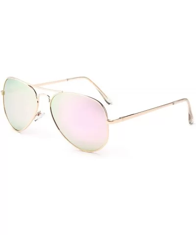 Polarized Aviator Sunglasses Mirrored Lens Classic Aviator Polarized Sunglasses Small - CJ18I63LNEO $20.83 Aviator