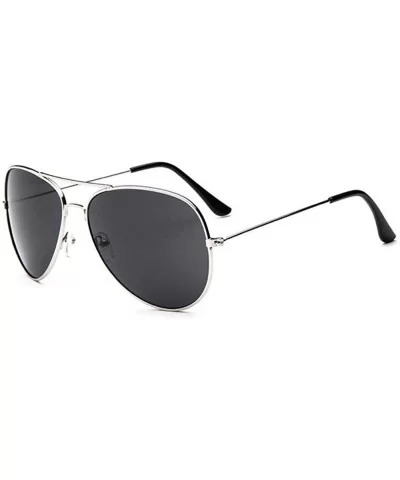 Fashion Unisex Sunglasses Metal Frame with Case UV400 Protection - Silver Frame/Grey Lens - C118WOEQKNM $31.49 Oval