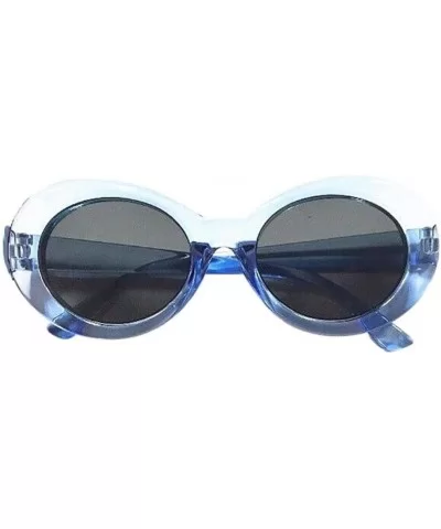 Clout Goggles Oval Sunglasses Vintage Mod Style Retro Kurt Cobain Cateye (F) - F - CP18CZCUO33 $11.54 Round