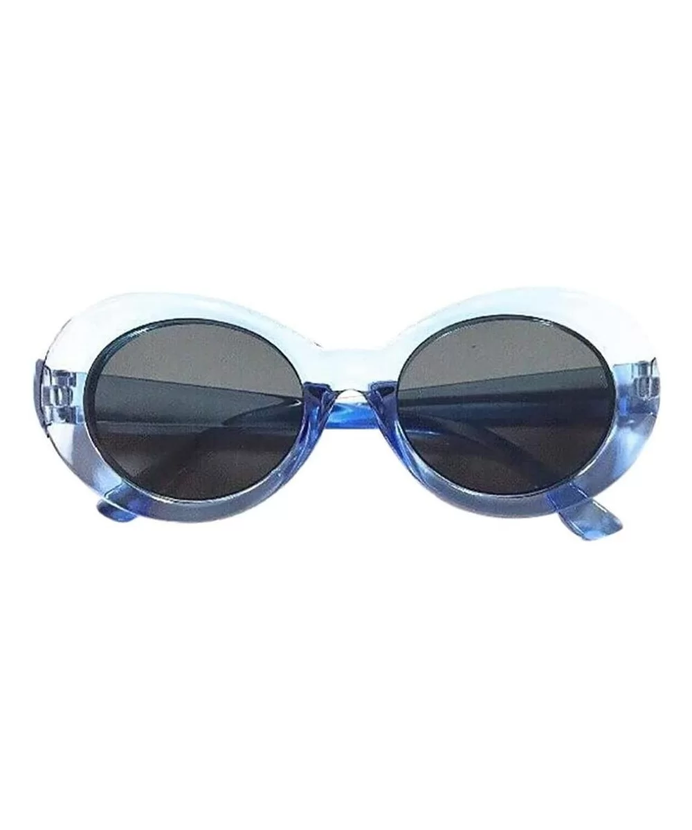 Clout Goggles Oval Sunglasses Vintage Mod Style Retro Kurt Cobain Cateye (F) - F - CP18CZCUO33 $11.54 Round