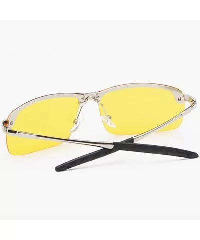 Night Driving Glasses-Vision Anti Glare Drivers Polarized UV400 Fit Over - Gold - CS18OA4K0DO $12.59 Rectangular