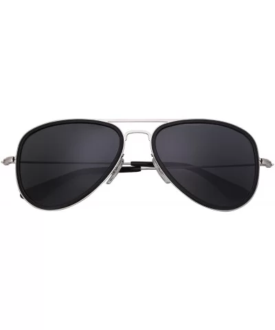 Polarized Mens Womens Aviator Fashion Vintage Designer Sunglasses Glare JO691 - Black Frame Black Lens - C6120Y9XD25 $54.28 A...