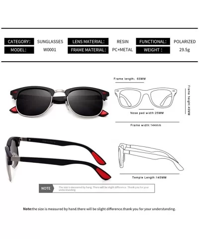 Polarized Half Frame Horn Rim Vintage Sunglasses Semi-Rimless Retro Brand Sun Glasses Women Men - C518R3LTZKK $10.93 Rimless