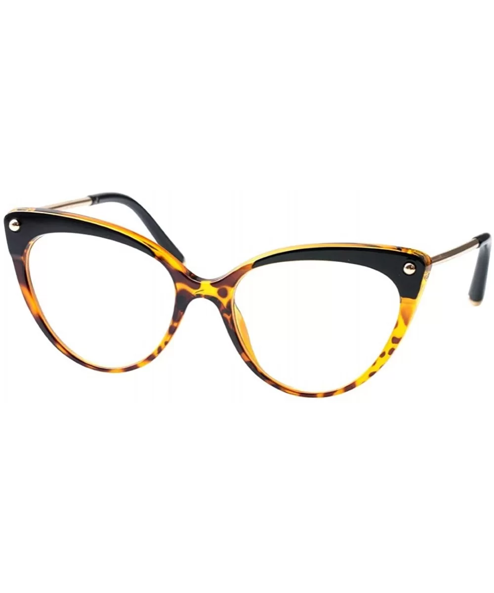 Ladies Oversized Cat Eye Reading Glass Modern Eyeglass Frame - Tortoise - CP18HLARI0K $19.24 Cat Eye