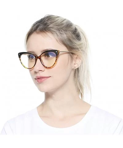 Ladies Oversized Cat Eye Reading Glass Modern Eyeglass Frame - Tortoise - CP18HLARI0K $19.24 Cat Eye