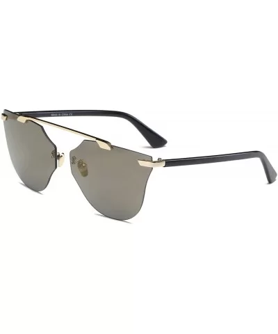 Women Rimless Fashion Round Cat Eye UV Protection Sunglasses - Olive - CU18WSENW8N $30.77 Goggle