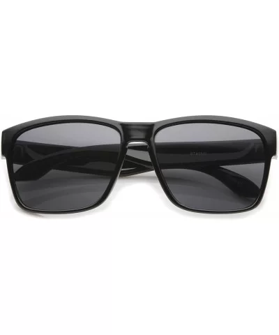 Action Sport Modern Lifestyle Frame Rectangle Sunglasses 59mm - Shiny Black / Smoke - CA12J18FB0R $13.07 Rectangular