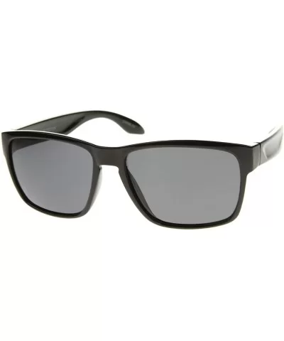 Action Sport Modern Lifestyle Frame Rectangle Sunglasses 59mm - Shiny Black / Smoke - CA12J18FB0R $13.07 Rectangular