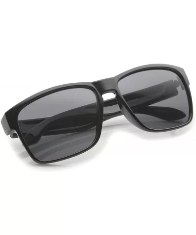 Action Sport Modern Lifestyle Frame Rectangle Sunglasses 59mm - Shiny Black / Smoke - CA12J18FB0R $13.07 Rectangular