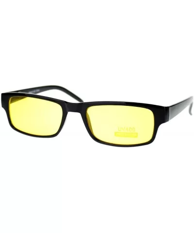 Black Rectangle Frame Color Lens Sunglasses Spring Hinge - Black - C81880N2K8N $12.92 Aviator