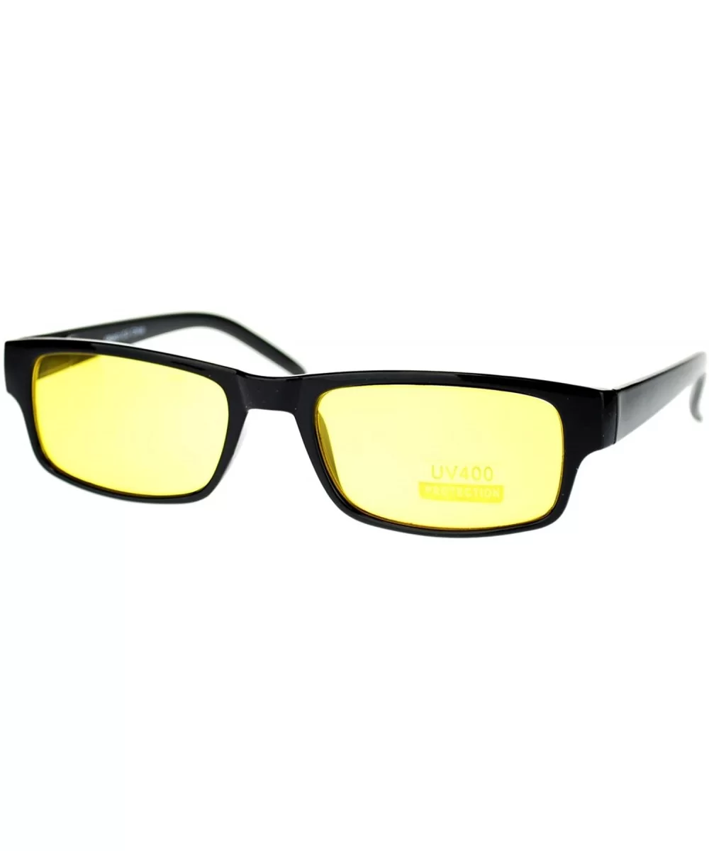 Black Rectangle Frame Color Lens Sunglasses Spring Hinge - Black - C81880N2K8N $12.92 Aviator