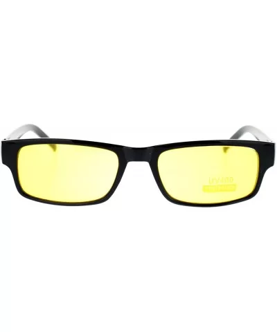 Black Rectangle Frame Color Lens Sunglasses Spring Hinge - Black - C81880N2K8N $12.92 Aviator