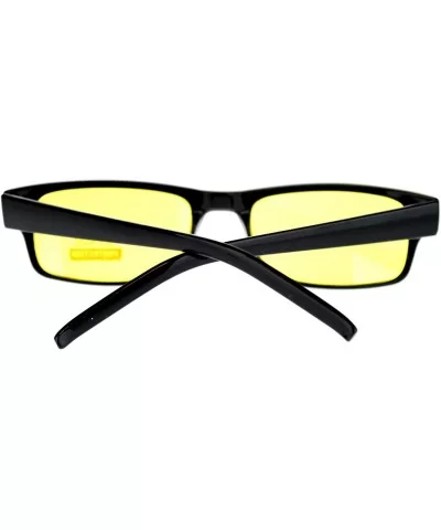 Black Rectangle Frame Color Lens Sunglasses Spring Hinge - Black - C81880N2K8N $12.92 Aviator