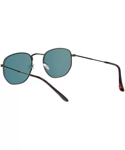 Mens 90s Retro Metal Rim Rectangular Mirror Lens Dad Sunglasses - Gunmetal Pink Mirror - CL18NH9ZWWZ $16.82 Square