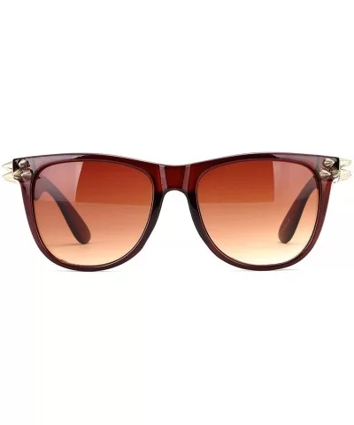 Punk Spiky Sunglasses Shape Fashion Spike Sunglasses Punk Design with Spikes Spiked Sunglasses with studs - Brown - CW18K2AHH...