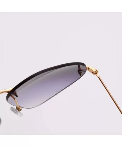 Dollger Heart Sunglasses Thin Metal Frame Lovely Heart Style for Women - Frameless Black Lens+gold Frame - CH180IQ2A2D $15.83...