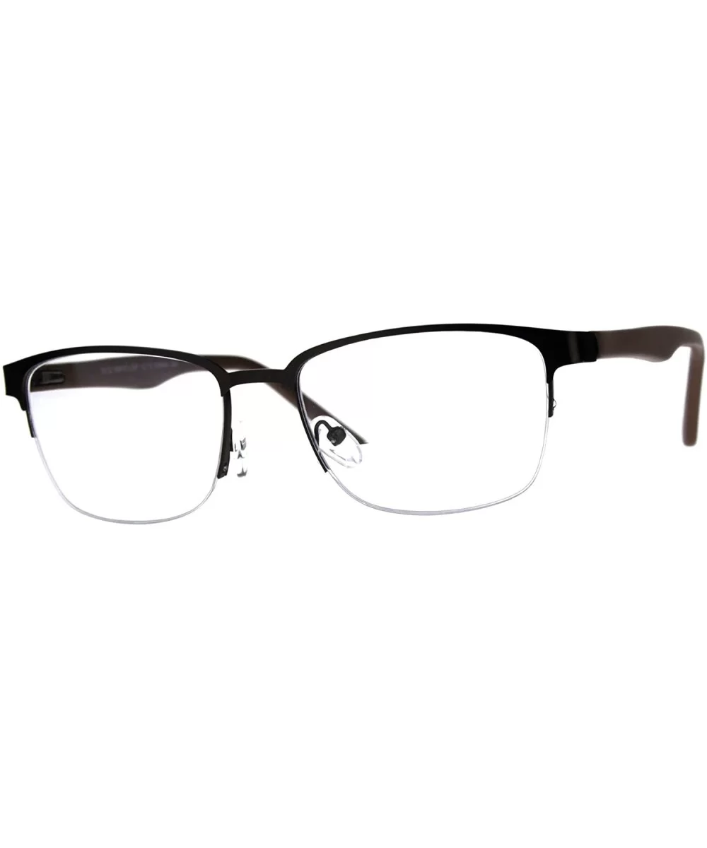 Mens Half Metal Rim Powered Bifocal Reading Eyeglasses - Copper Brown - CT180YZQX89 $18.67 Rectangular