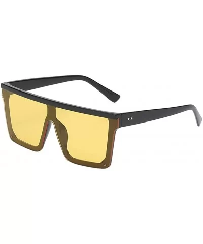 Oversized Mental Punk Stylish Square Shape Vintage Sunglasses Unisex Eyeglasses - D - CR196QQ0TZM $11.34 Oversized