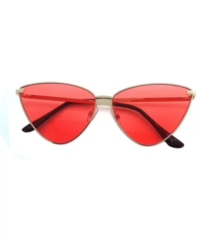 Women Cat Eye Fashion Style Sunglasses - Gold Red - CV18QHLYC57 $13.93 Cat Eye