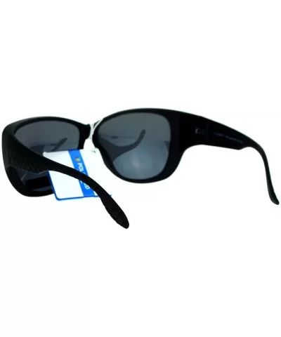 Polarized 55mm Fit Over OTG Butterfly Rhinestone Diva Sunglasses - Matte Black - CO12I5GR09L $17.65 Wayfarer