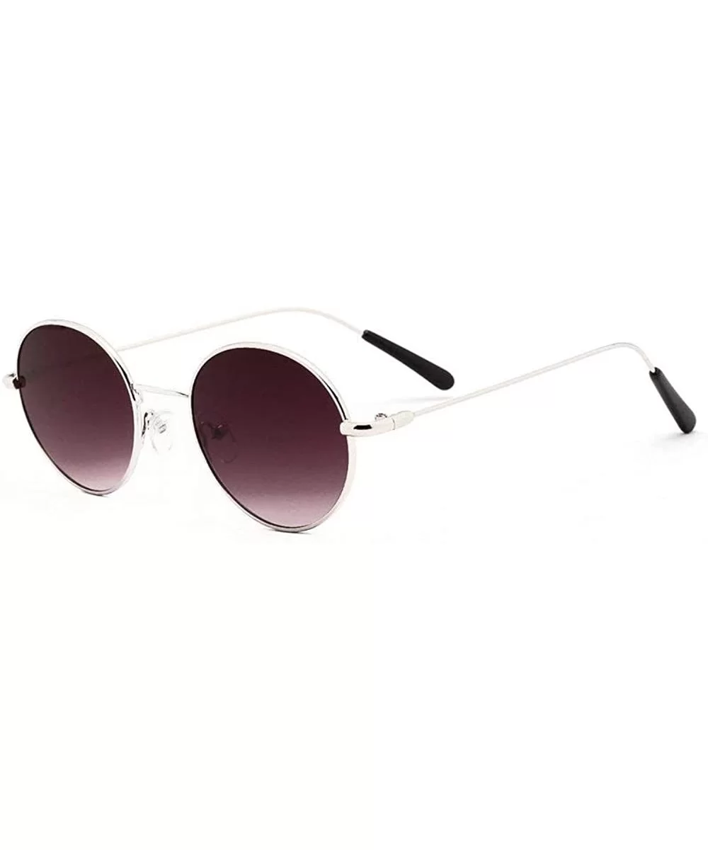 Borderless Round Retro Unisex Metallic Pop Marine Brand Designer Sunglasses - Grey - C618XEKDE5E $17.01 Round