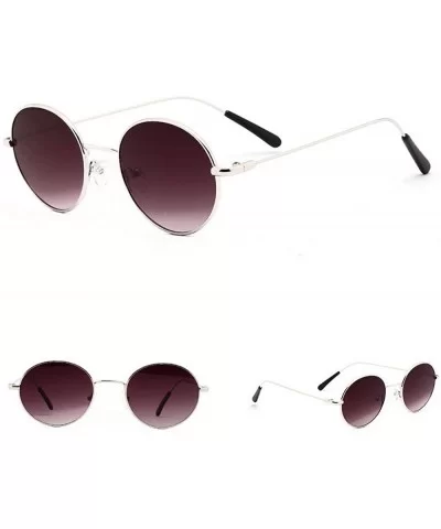 Borderless Round Retro Unisex Metallic Pop Marine Brand Designer Sunglasses - Grey - C618XEKDE5E $17.01 Round