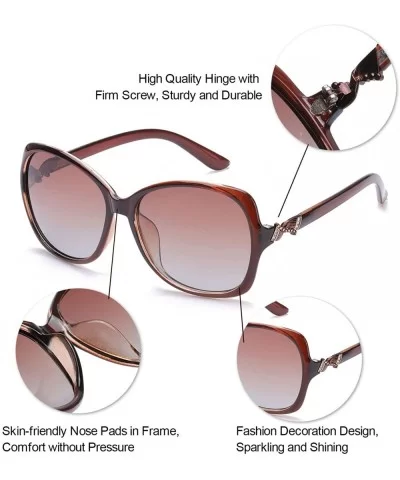 Classic Oversized Sunglasses for Women - Stylish Polarized Sun Glasses - 100% UV Protection - CP18QXA6GS7 $23.79 Oversized