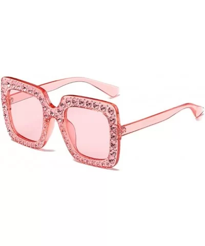 Women Sunglasses Crystal Brand Designer Oversized Square Sunglasses - C3 - CK18CNXWY8R $12.60 Square