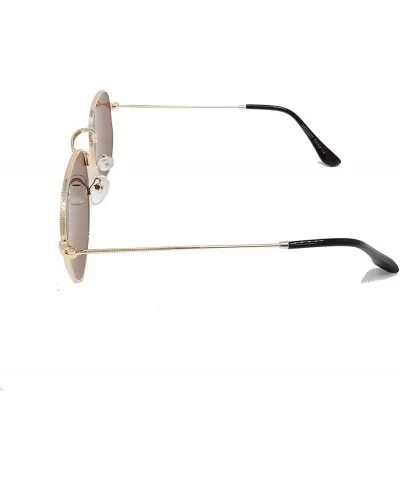 Modern Small Square Metal Slim Arms Flat lens IL1008 - Gold - CN18KHDE07Q $20.01 Round