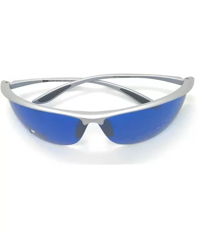 Golf Ball Finder Locating Glasses Sports Style Blue Lens Sunglasses%100 UV production - Silver - CR189TL5D55 $22.45 Round