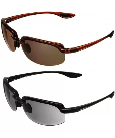 Polarized Men's Sports Sunglasses SP2441 - Brown - CS18CR6EMCY $12.78 Sport