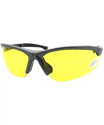 Yellow Lens Sports Sunglasses Half Rim Safety Eyewear Protects from Dust/Wind - Gray - CR11D41YYFV $13.09 Sport