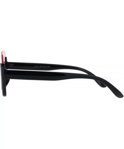 Futuristic Modern Sunglasses Flat Open Top Half Rim Rectangular Shades Black - Black - CA18TC37GOD $13.57 Rectangular