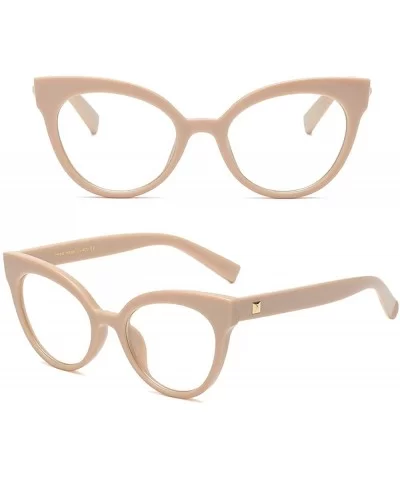 Retro Fashion Nerd Clear Lens Women Eyeglasses Transparent Cateye Eyewear With Chain - Style a 5 - CW18EWY7SX8 $20.79 Oversized