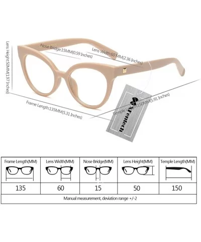 Retro Fashion Nerd Clear Lens Women Eyeglasses Transparent Cateye Eyewear With Chain - Style a 5 - CW18EWY7SX8 $20.79 Oversized