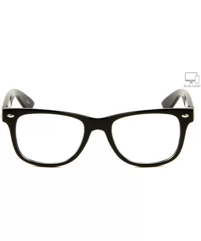 Square Blue Light Blocking Computer Filter Anti Fatigue Lenses Glasses - Glossy Black Frame - CN198YY2S5M $13.75 Aviator