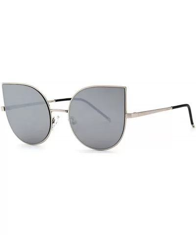 Retro Style Vintage Cat Eye Mirror Lens Sunglasses Metal Frame - C0126IBR621 $13.84 Cat Eye