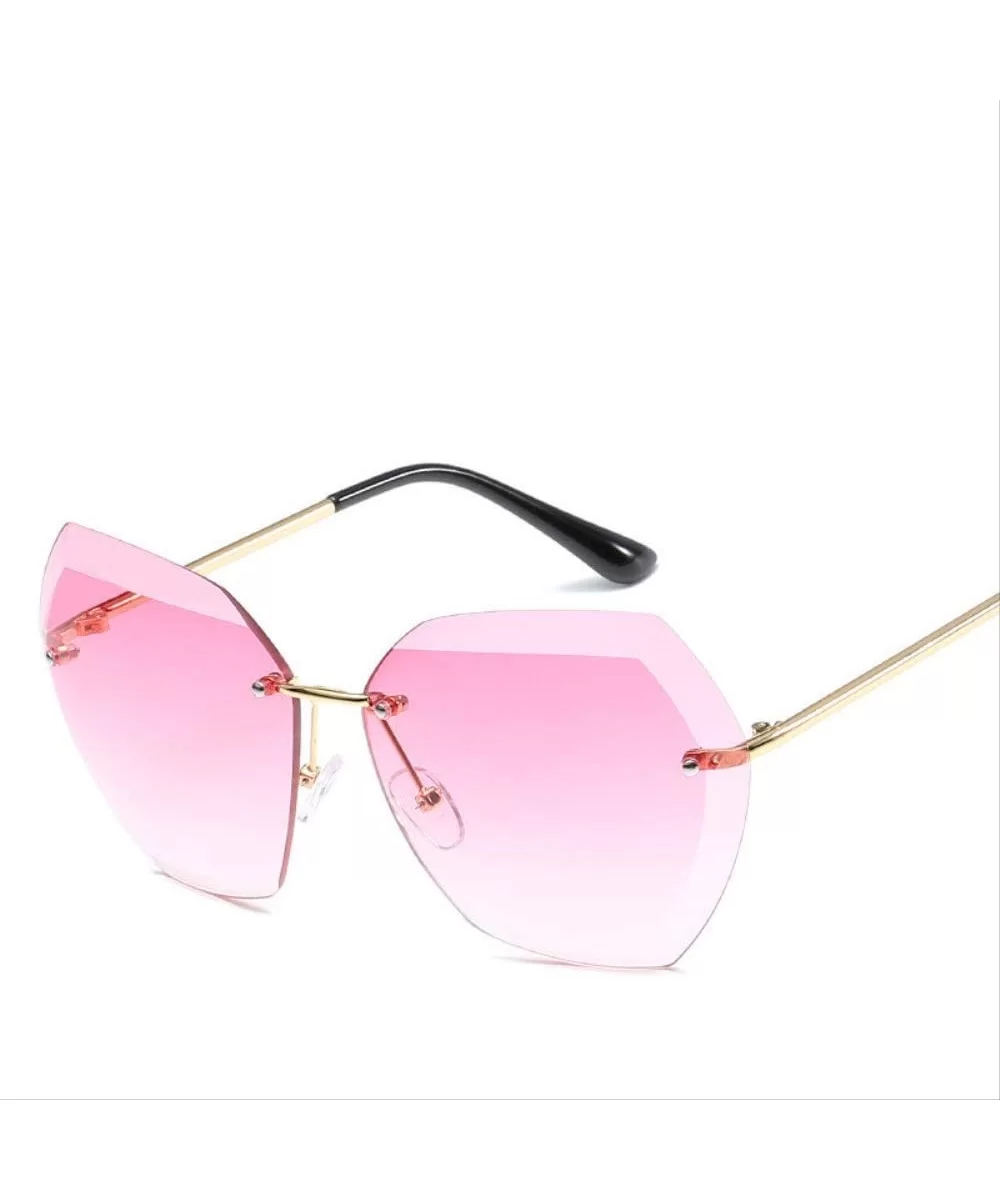 Frameless Sunglasses Ladies Summer Oversized Retro Sunshade Ladies Sunglasses Women Ladies Sunglasses - C2198Q7YL28 $43.69 Ov...