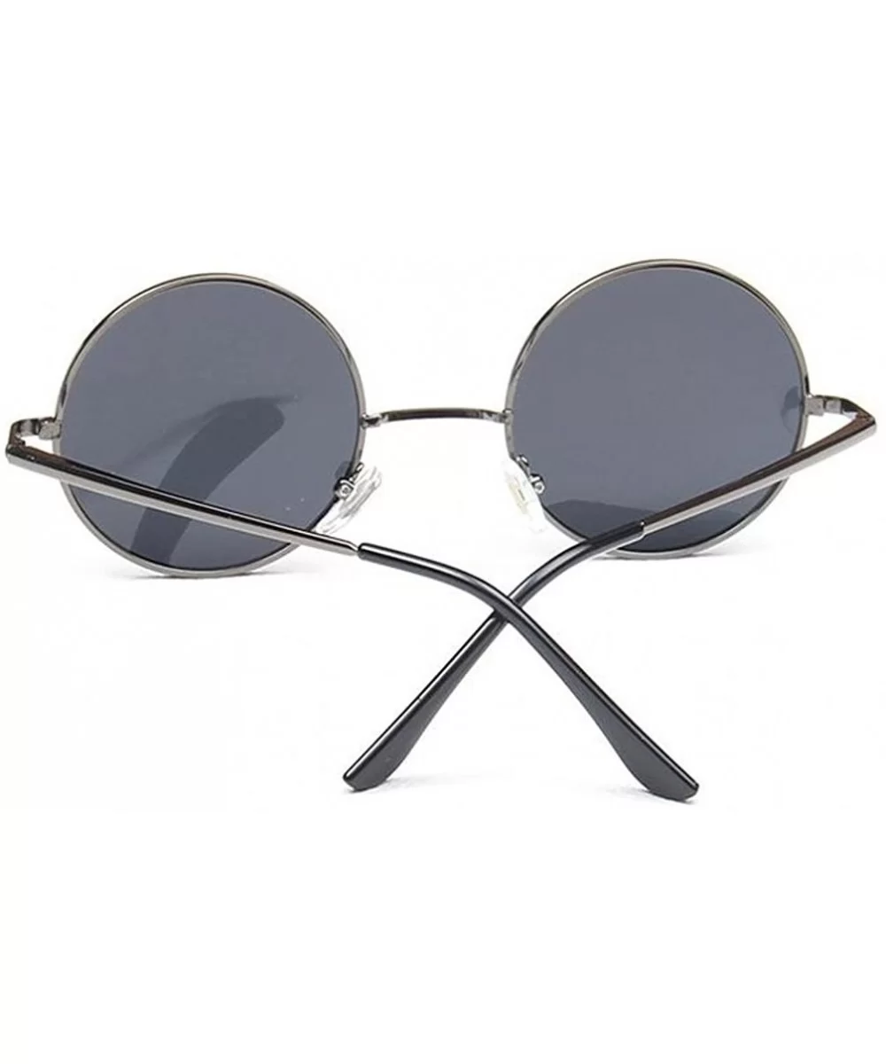 Men's Small Round Sunglasses Polarized UV 400 Safety - Gray Frame Gray Lens - CG182OSMCQ3 $14.22 Round