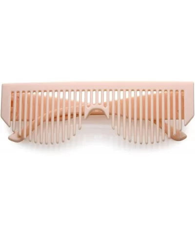 Novelty Retro Comb Sunglasses For Women Men Wide Arms 56mm - Pink - CG12NTZGZNH $15.19 Rectangular