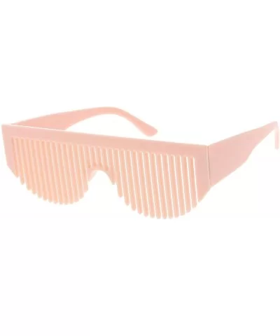 Novelty Retro Comb Sunglasses For Women Men Wide Arms 56mm - Pink - CG12NTZGZNH $15.19 Rectangular