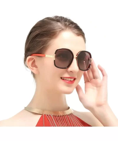 Ladies Vintage Round Polarized HD TAC Sunglasses for Women Classic Retro Designer Style - B - CB198NRXRDR $25.79 Oversized