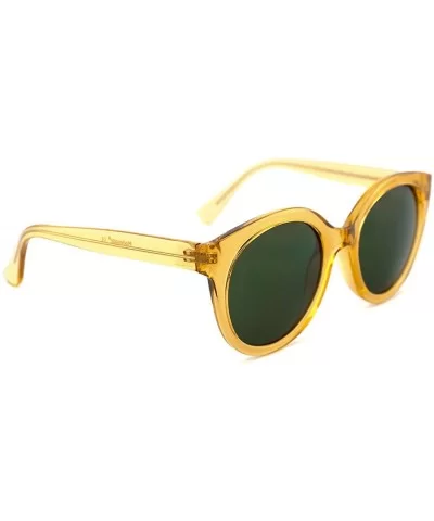 Retro Polarized Sunglasses for Women Vintage Cat Eye Plastic Frame - Gold - CF18UDMYY73 $18.46 Round